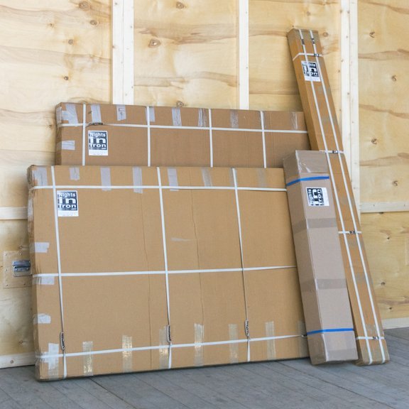 Iron Beds Packaged ready for delivery. Check out our Delivery Information page for full details