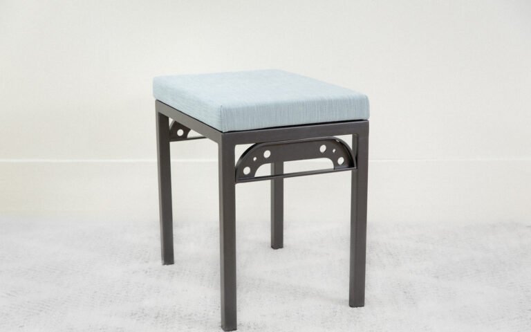 Old Mill Bench with Sea Green side view