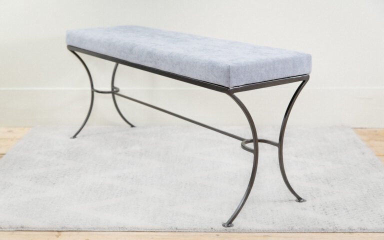 Curved Bench with blue side view