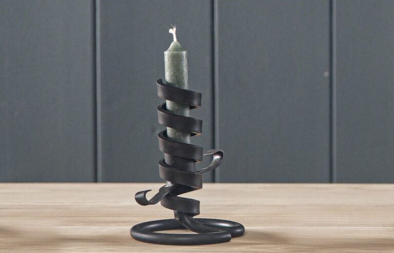 winding candlestick hand forged