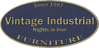 Vintage Industrial Badge - Nights in Iron Furniture - Blue
