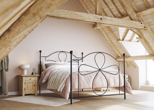Daisy Iron Bed in Black