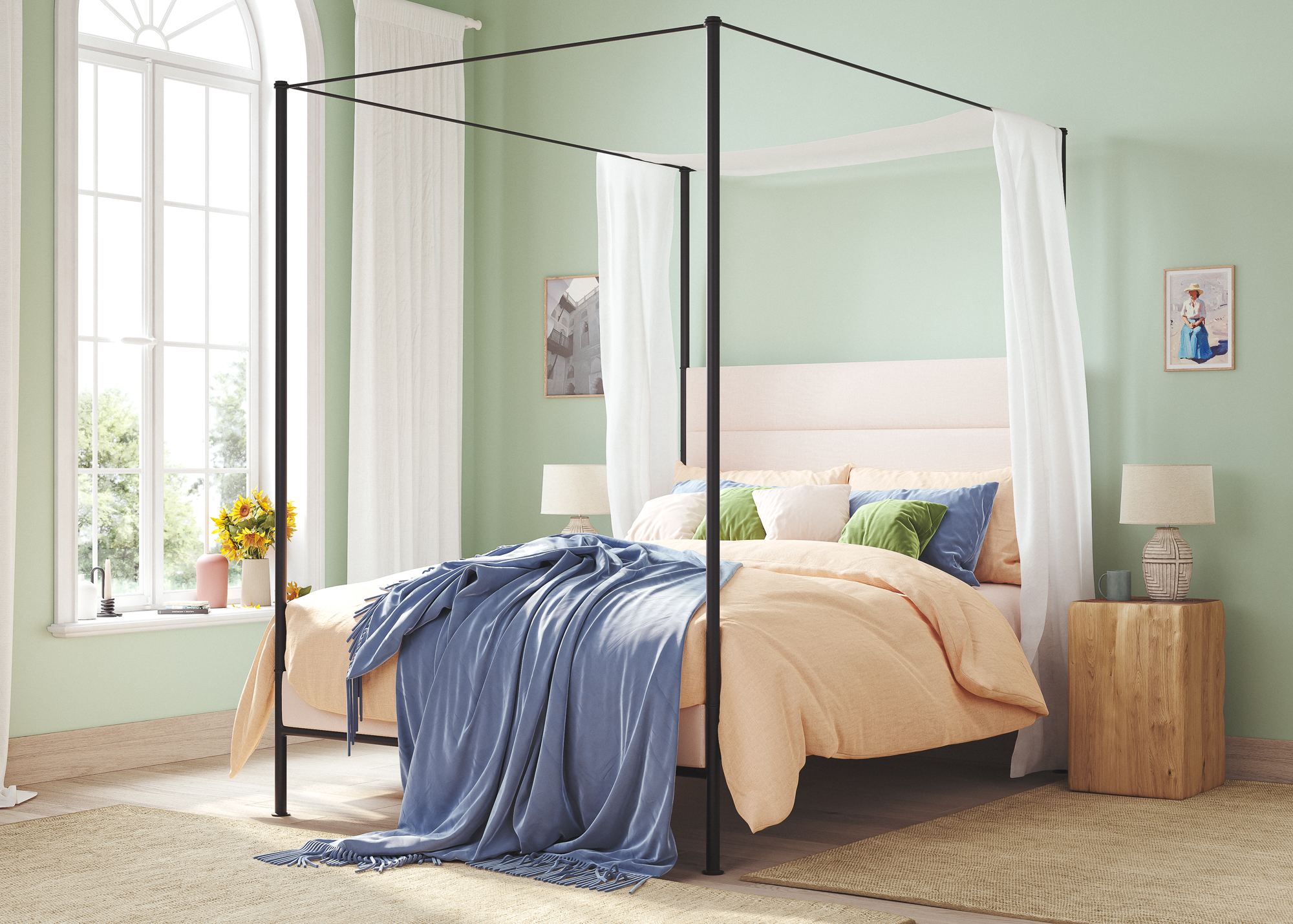 kleoi-fourposter-upholstered-bed_kng_roomset