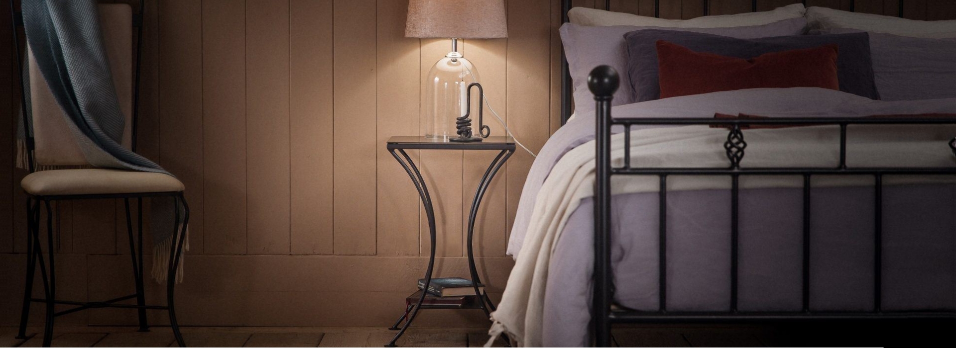 Bedside tables from nights in iron. Handforged, handmade, exclusive luxury
