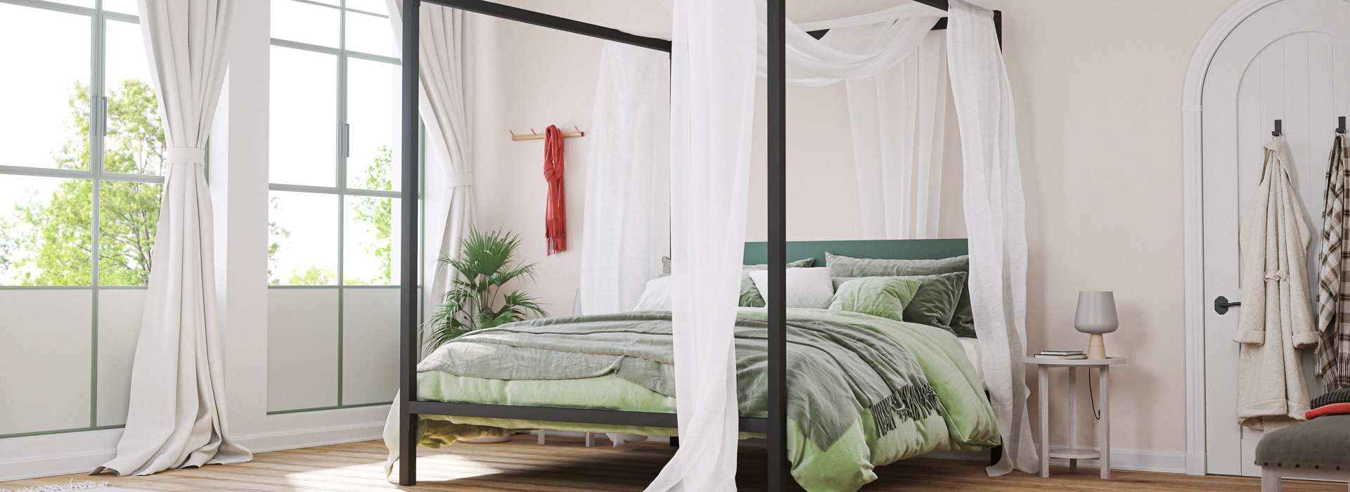Coppelia Iron Bed with 10% off sign