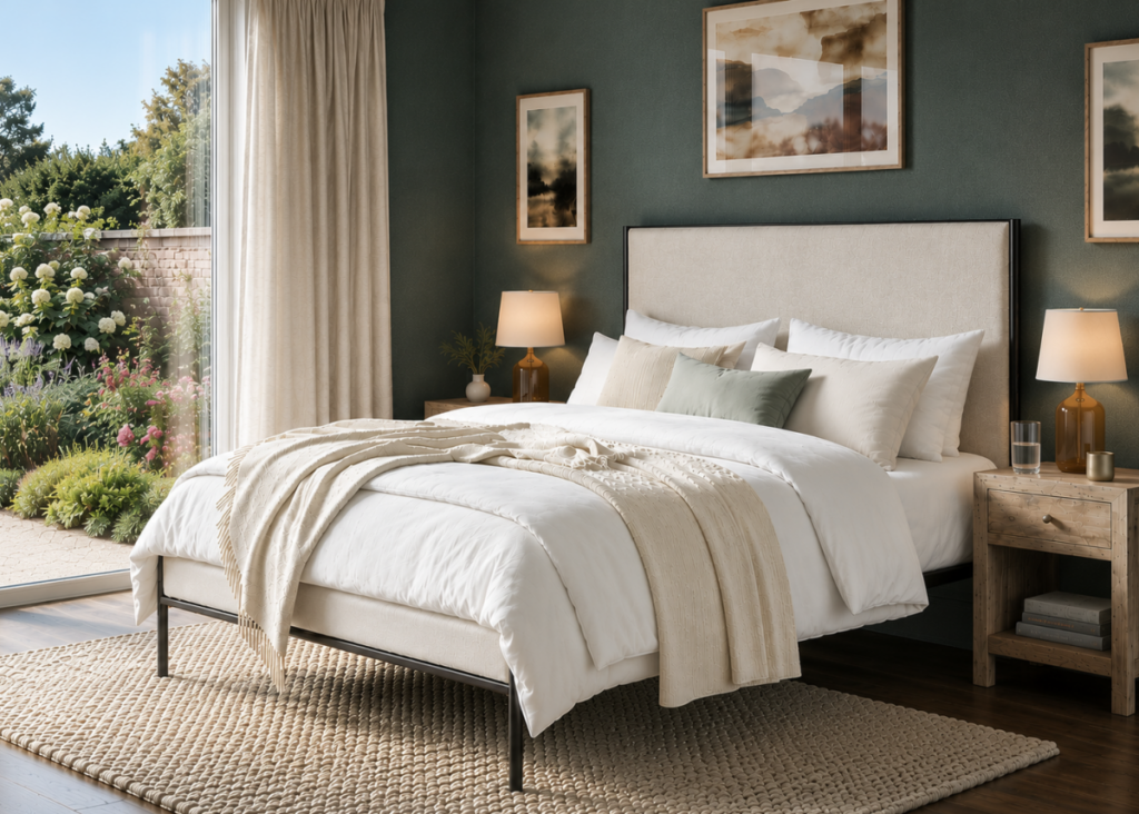 Thalia Upholstered Iron Bed