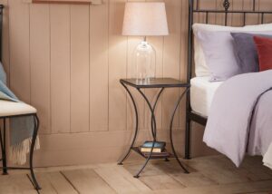 Curved Bedside Table in Black