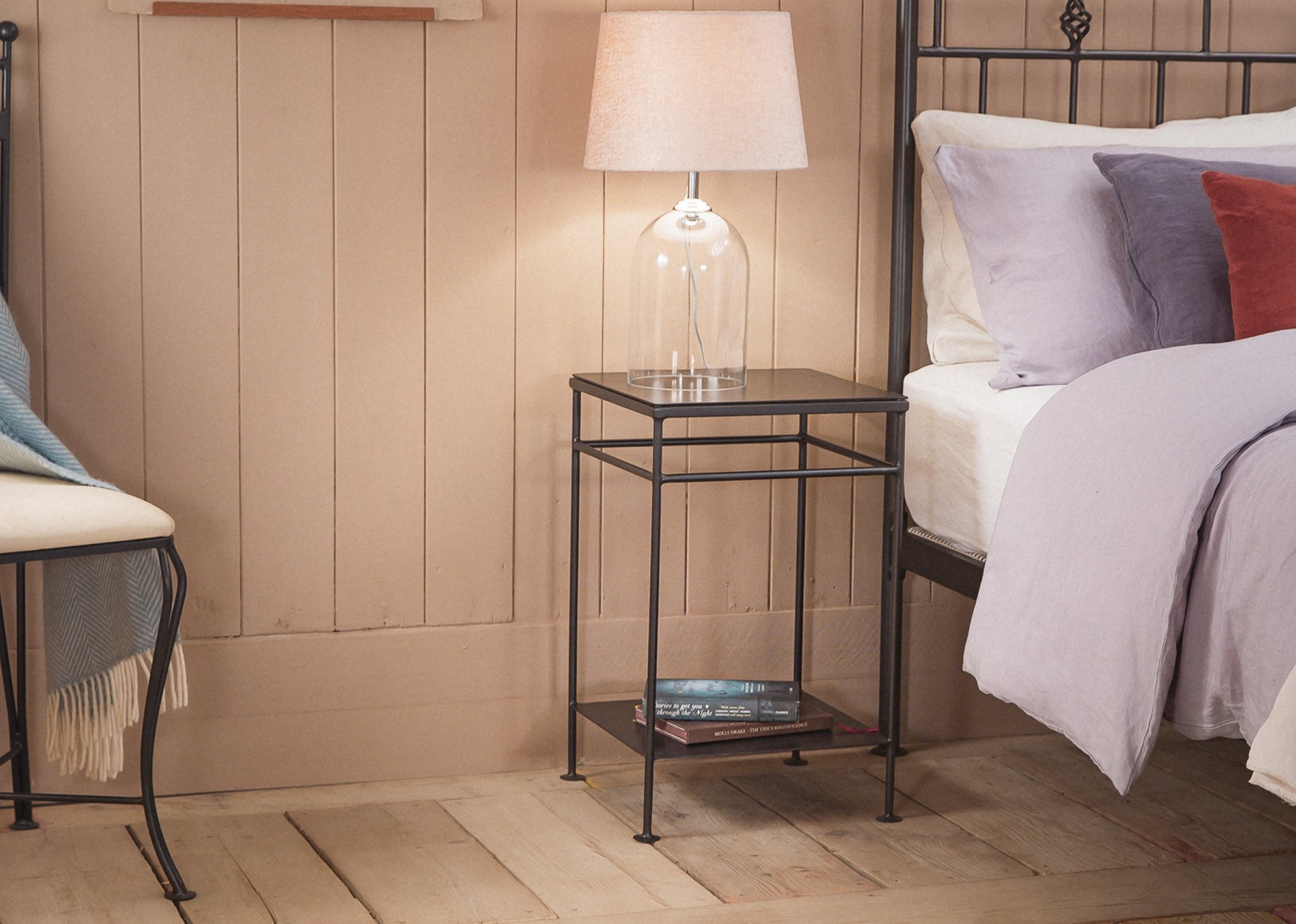 Square Bedside Table in Black